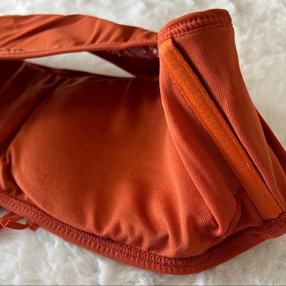 NEW Cabana Del Sol Burnt Orange Fringe Bandeau Bikini Top Size L - Picture 3 of 5